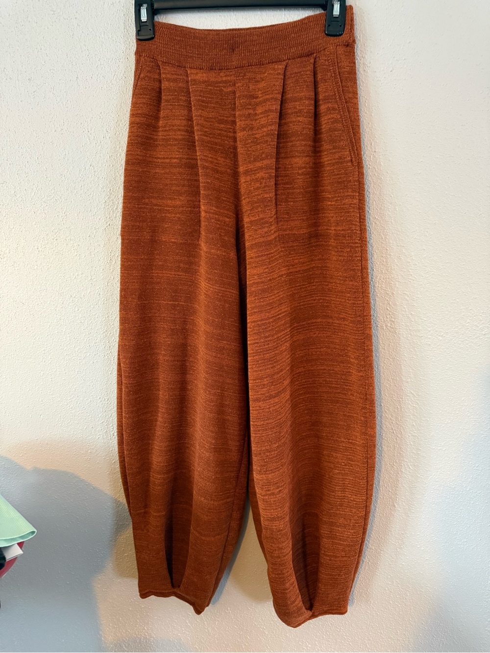 (XS) Free People Beach Women's Knit Wide-Leg Pants in Rust